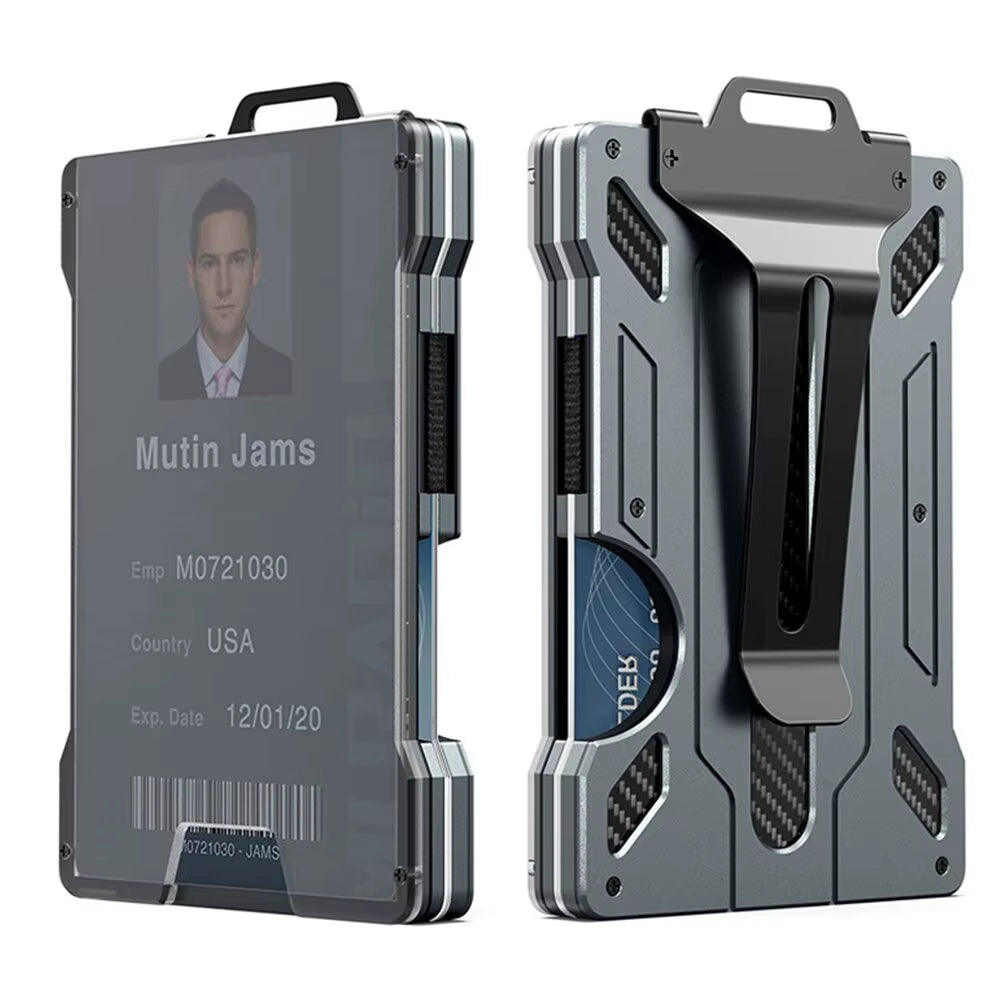 Wallet for Men Outdoor Card Holder Practical Tactical Magsafe Aluminum Fashion Mini Smart Magic Wallet Holds up 15 Cards