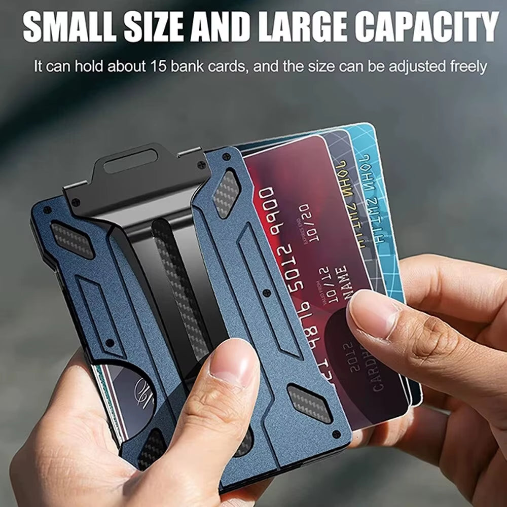 Wallet for Men Outdoor Card Holder Practical Tactical Magsafe Aluminum Fashion Mini Smart Magic Wallet Holds up 15 Cards