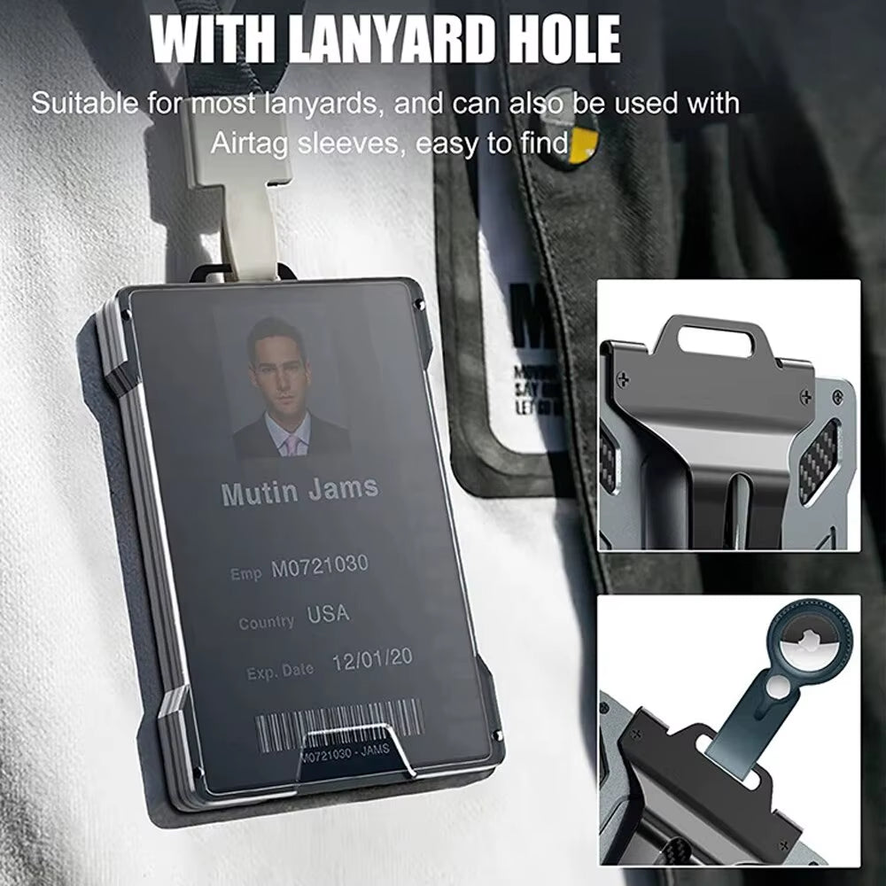 Wallet for Men Outdoor Card Holder Practical Tactical Magsafe Aluminum Fashion Mini Smart Magic Wallet Holds up 15 Cards