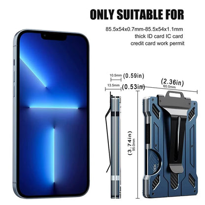 Wallet for Men Outdoor Card Holder Practical Tactical Magsafe Aluminum Fashion Mini Smart Magic Wallet Holds up 15 Cards