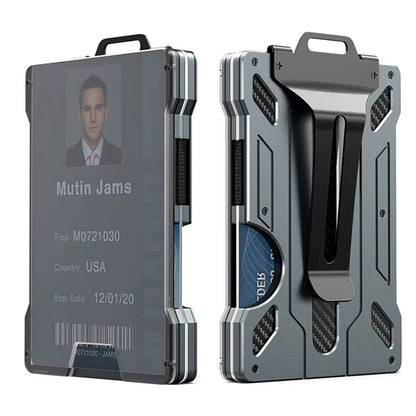Wallet for Men Outdoor Card Holder Practical Tactical Magsafe Aluminum Fashion Mini Smart Magic Wallet Holds up 15 Cards
