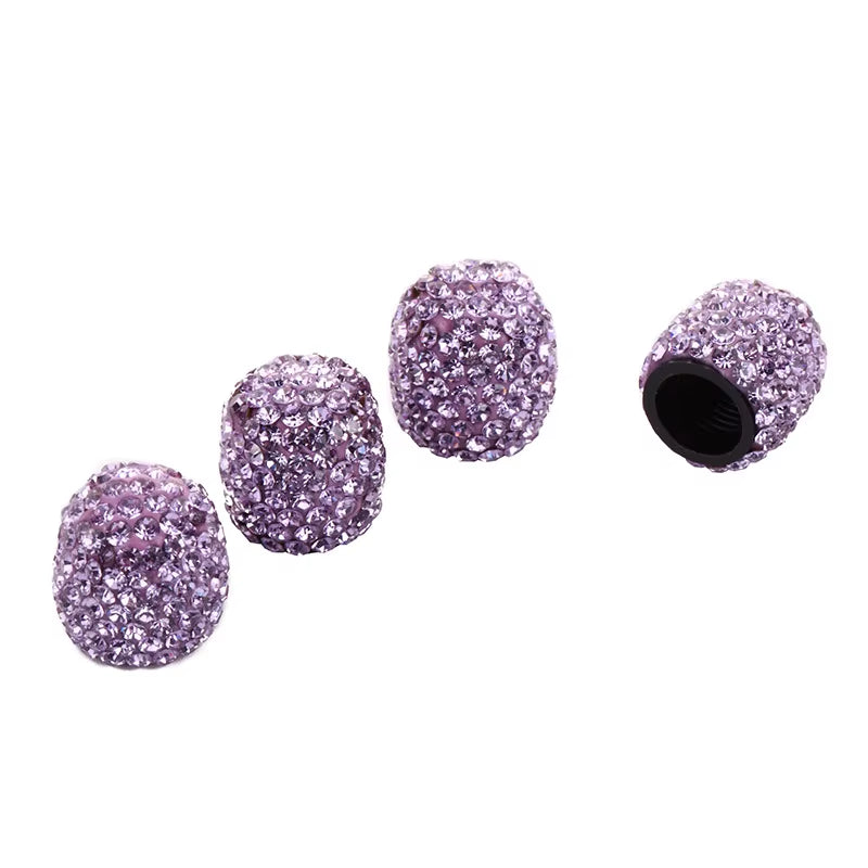 4Pcs Diamond Car Tire Valve Caps Shining Dust-Proof Wheel Valve Cover Vehicle Bling Crystal Valve Cap Car Styling Accessories