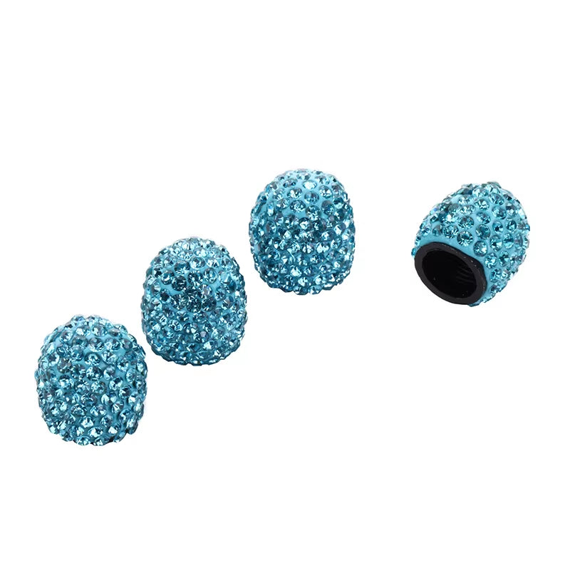 4Pcs Diamond Car Tire Valve Caps Shining Dust-Proof Wheel Valve Cover Vehicle Bling Crystal Valve Cap Car Styling Accessories