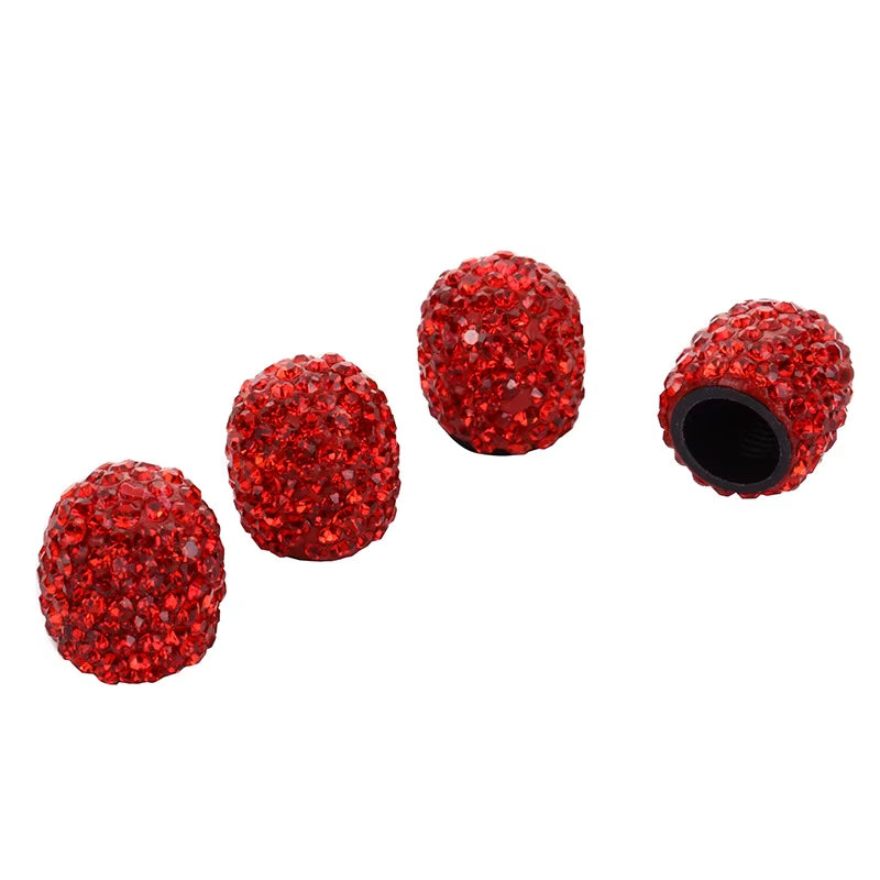 4Pcs Diamond Car Tire Valve Caps Shining Dust-Proof Wheel Valve Cover Vehicle Bling Crystal Valve Cap Car Styling Accessories
