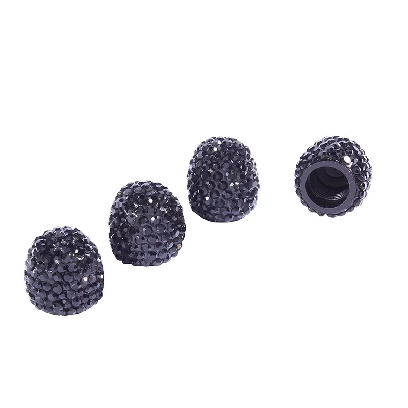 4Pcs Diamond Car Tire Valve Caps Shining Dust-Proof Wheel Valve Cover Vehicle Bling Crystal Valve Cap Car Styling Accessories
