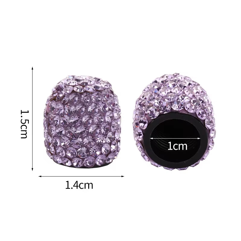 4Pcs Diamond Car Tire Valve Caps Shining Dust-Proof Wheel Valve Cover Vehicle Bling Crystal Valve Cap Car Styling Accessories