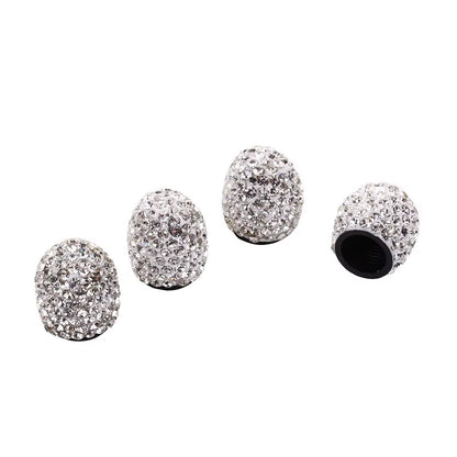 4Pcs Diamond Car Tire Valve Caps Shining Dust-Proof Wheel Valve Cover Vehicle Bling Crystal Valve Cap Car Styling Accessories