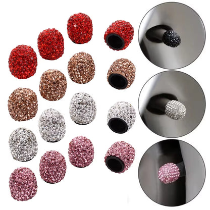 4Pcs Diamond Car Tire Valve Caps Shining Dust-Proof Wheel Valve Cover Vehicle Bling Crystal Valve Cap Car Styling Accessories