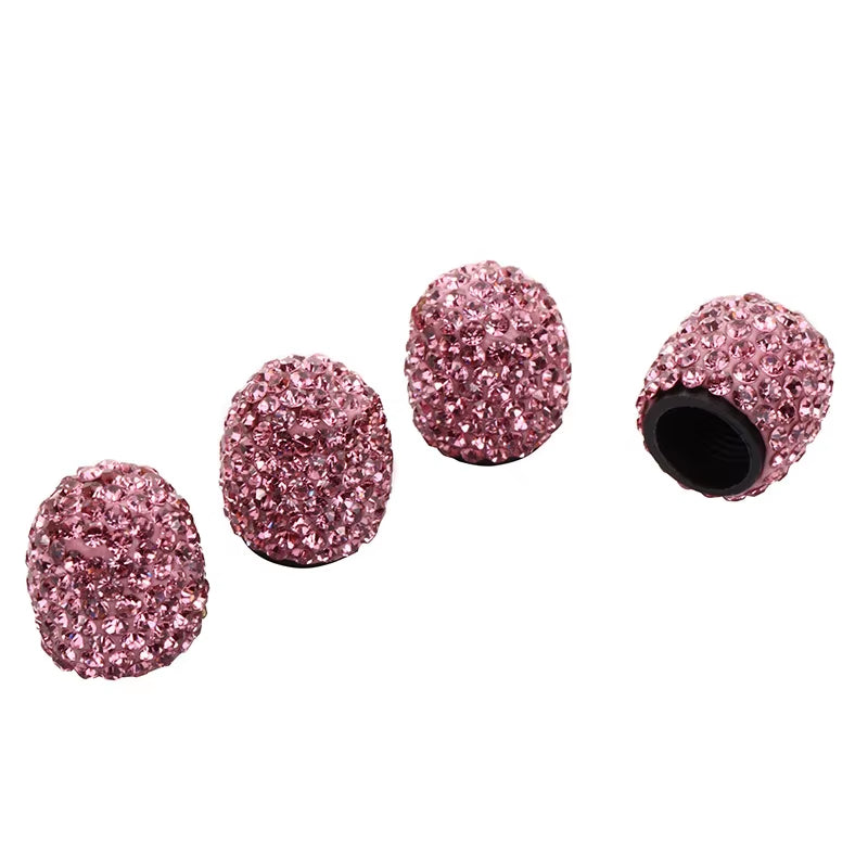 4Pcs Diamond Car Tire Valve Caps Shining Dust-Proof Wheel Valve Cover Vehicle Bling Crystal Valve Cap Car Styling Accessories