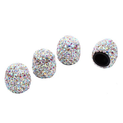 4Pcs Diamond Car Tire Valve Caps Shining Dust-Proof Wheel Valve Cover Vehicle Bling Crystal Valve Cap Car Styling Accessories